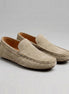 Men's Suede Slip-On Loafers Khaki Rubber Sole - Valedrian