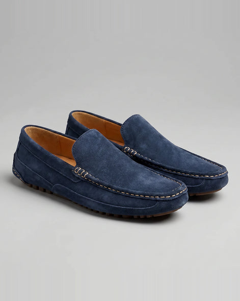 Men's Suede Slip-On Loafers Khaki Rubber Sole - Valedrian — view 6