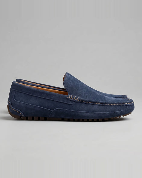 Men's Suede Slip-On Loafers Khaki Rubber Sole - Valedrian — view 7