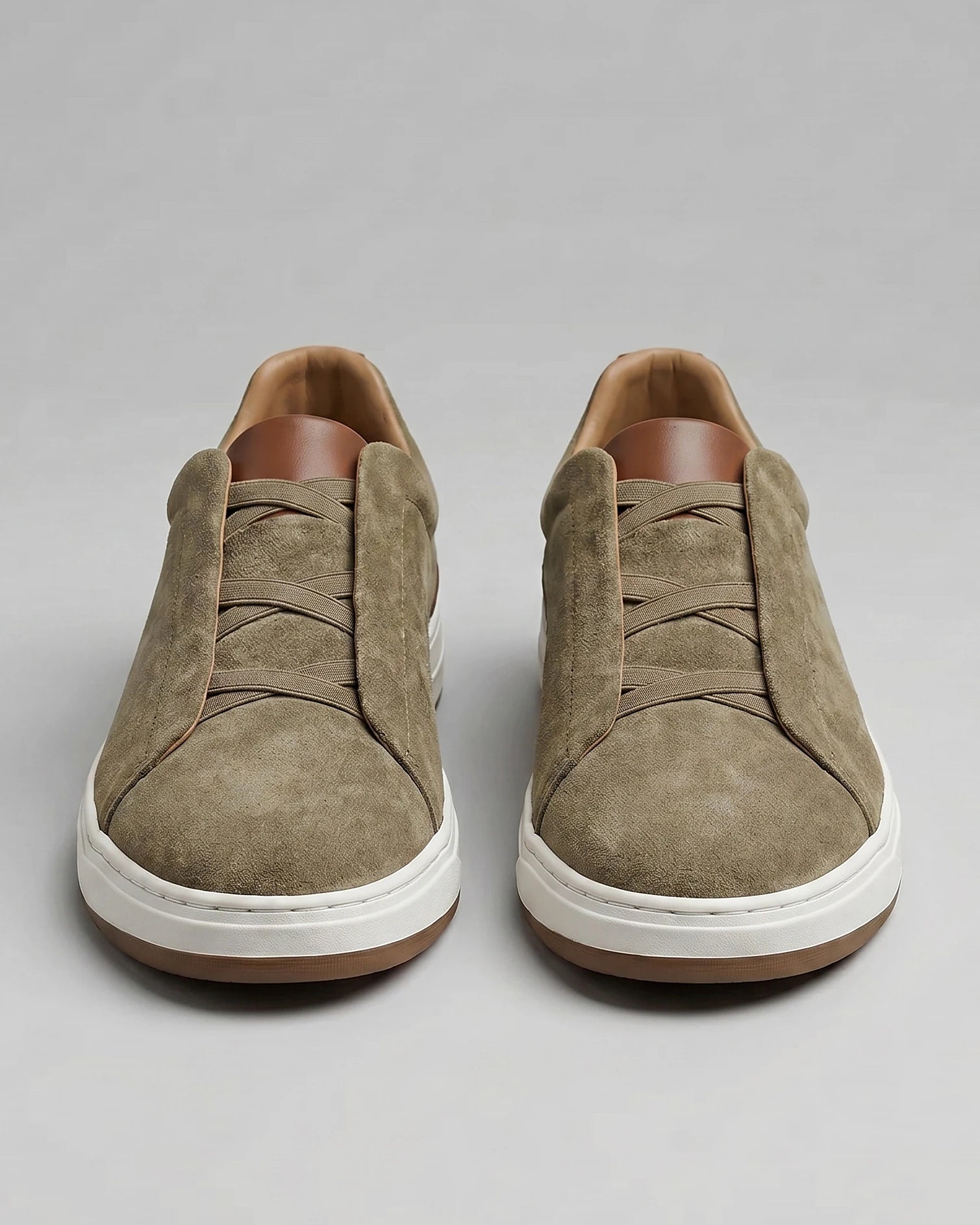 Men's Suede Slip-On Shoes Black & Khaki Cushioned Insole Rubber Sole - Valedrian — view 10