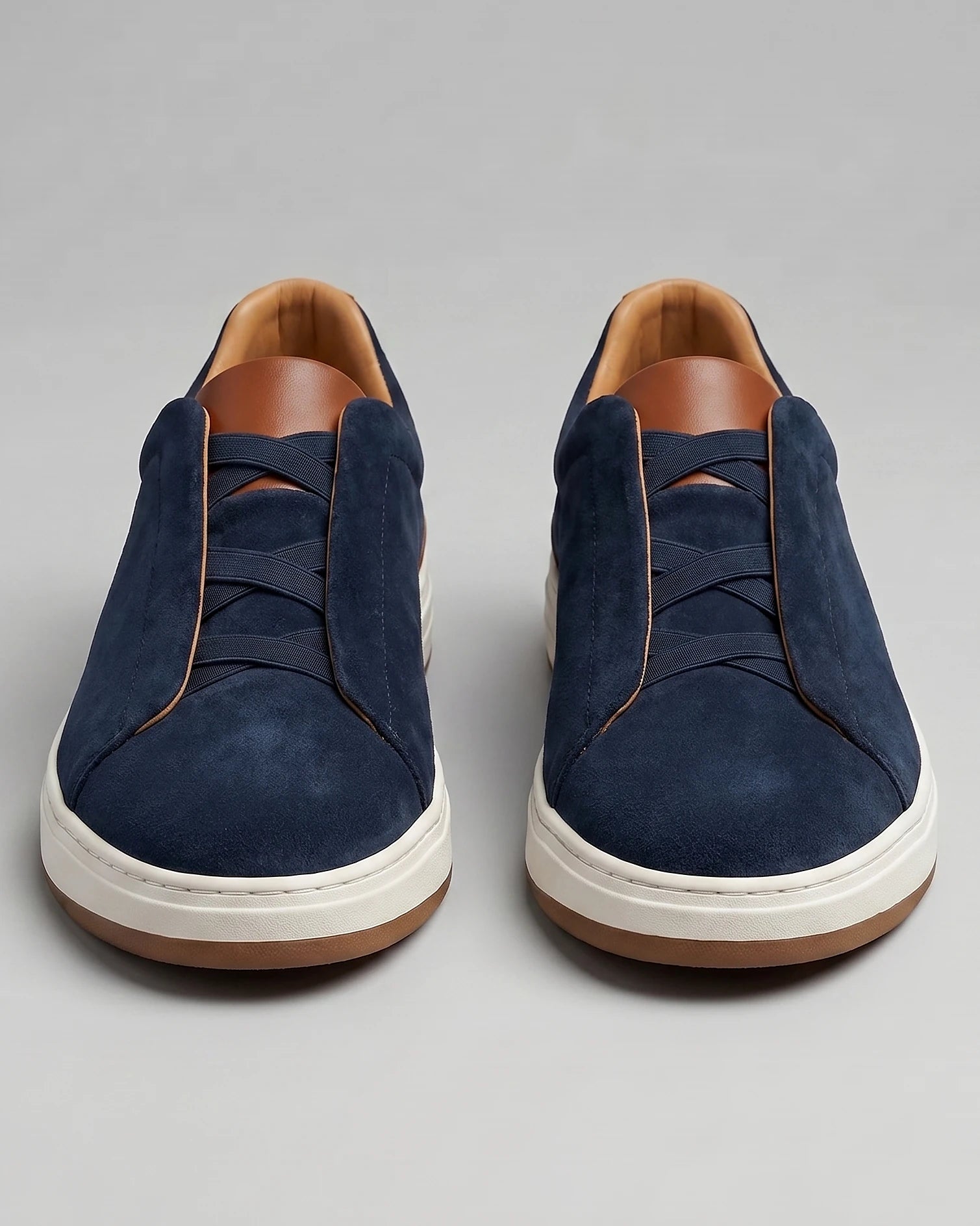 Men's Suede Slip-On Shoes Black & Khaki Cushioned Insole Rubber Sole - Valedrian — view 15