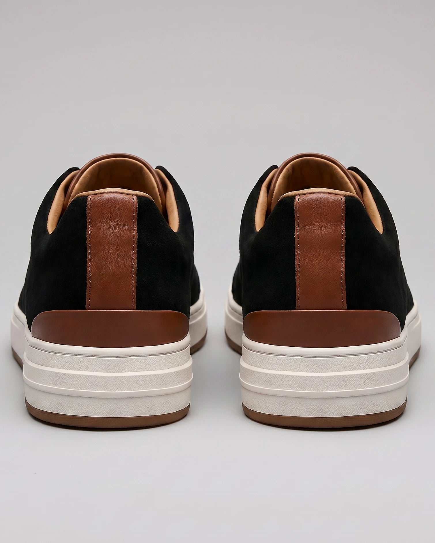 Men's Suede Slip-On Shoes Black & Khaki Cushioned Insole Rubber Sole - Valedrian — view 4