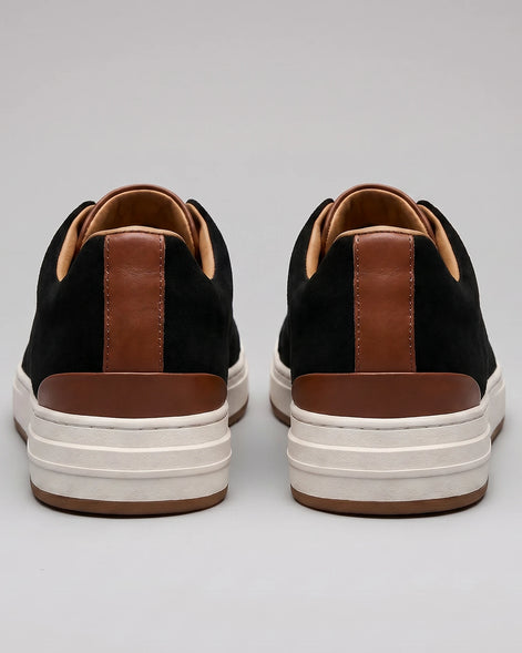 Men's Suede Slip-On Shoes Black & Khaki Cushioned Insole Rubber Sole - Valedrian — view 4