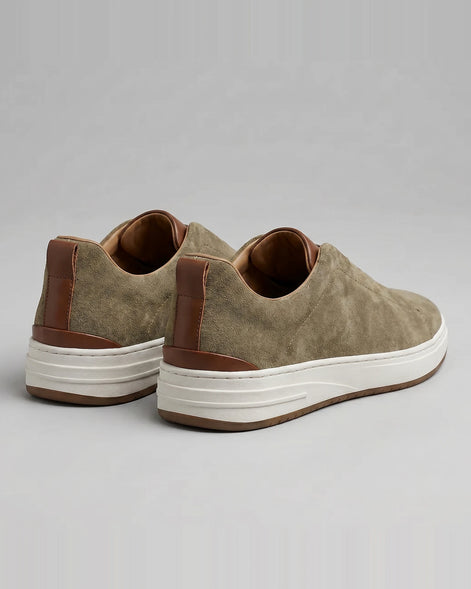 Men's Suede Slip-On Shoes Black & Khaki Cushioned Insole Rubber Sole - Valedrian — view 8