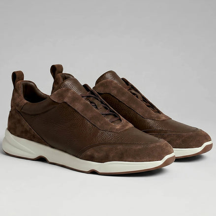 Men's Suede Slip-On Sneakers Leather and Suede Brown Sizes 6–11 – Valedrian