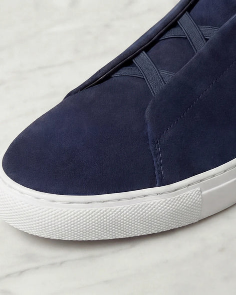 Men's Suede Sneakers Navy Blue Sizes 5–9.5 Loop Lacing - Valedrian — view 5