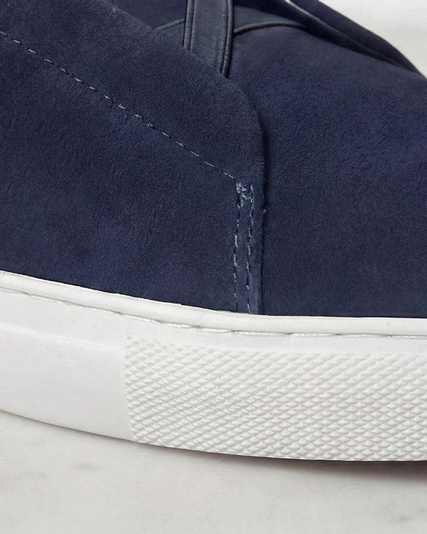 Men's Suede Sneakers Navy Blue Sizes 5–9.5 Loop Lacing - Valedrian — view 6