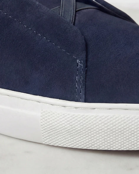 Men's Suede Sneakers Navy Blue Sizes 5–9.5 Loop Lacing - Valedrian — view 6