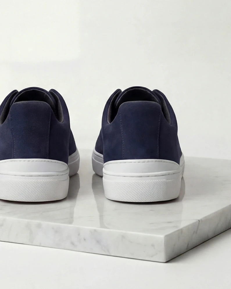 Men's Suede Sneakers Navy Blue Sizes 5–9.5 Loop Lacing - Valedrian — view 7