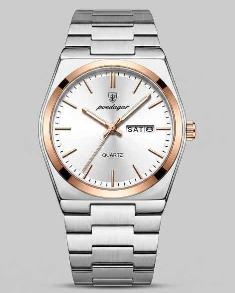 Men's Sunburst Emerald Dial Steel Bracelet Watch Day-Date – Valedrian — view 11