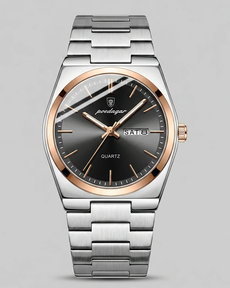 Men's Sunburst Emerald Dial Steel Bracelet Watch Day-Date – Valedrian — view 16
