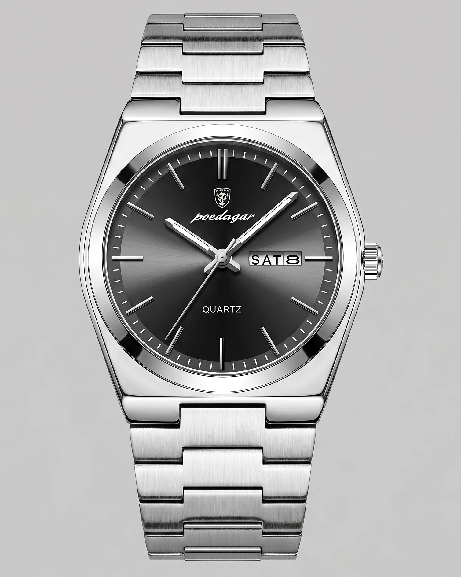 Men's Sunburst Emerald Dial Steel Bracelet Watch Day-Date – Valedrian — view 26