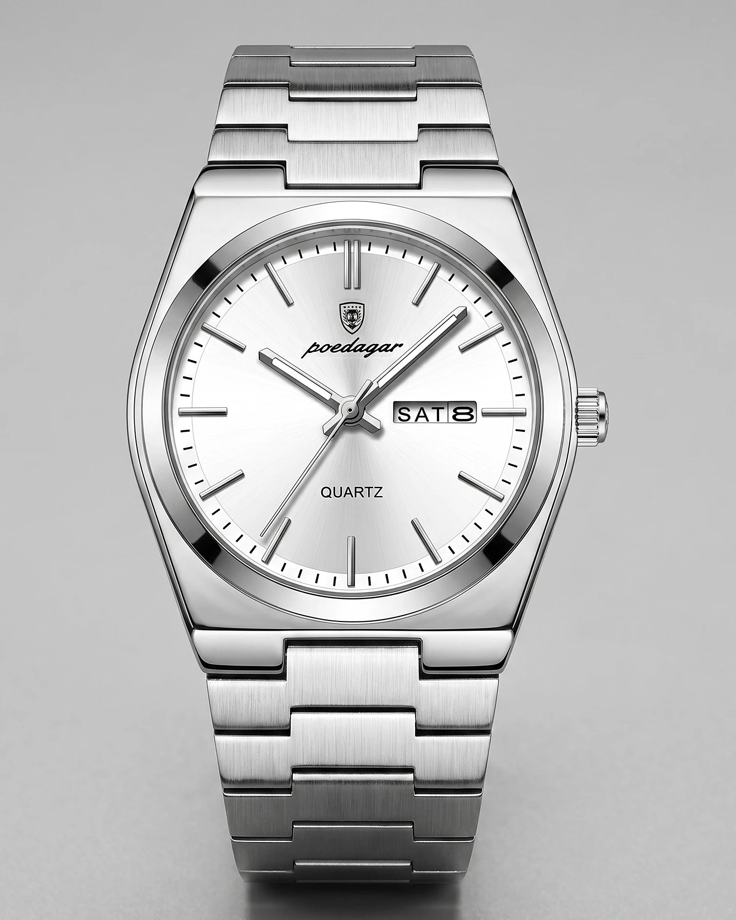 Men's Sunburst Emerald Dial Steel Bracelet Watch Day-Date – Valedrian — view 36