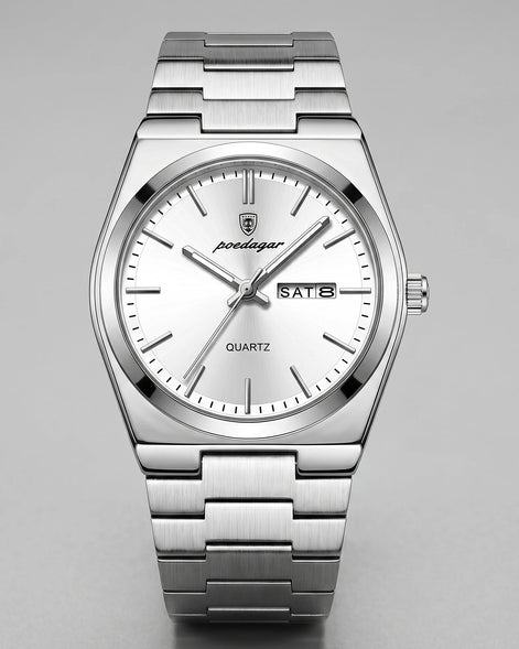 Men's Sunburst Emerald Dial Steel Bracelet Watch Day-Date – Valedrian — view 36