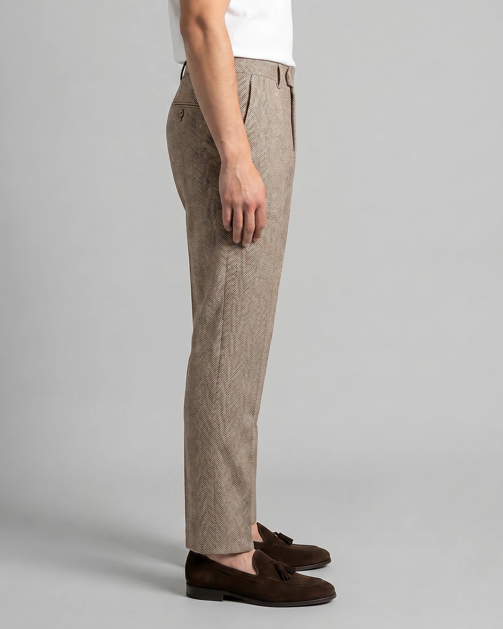 Men's Tailored Ankle-Length Trousers Beige Brown S–4XL - Valedrian — view 12