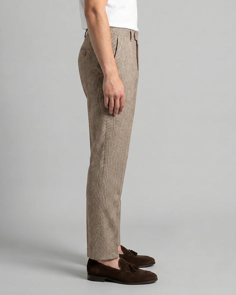 Men's Tailored Ankle-Length Trousers Beige Brown S–4XL - Valedrian — view 12