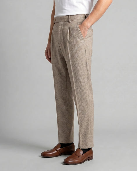 Men's Tailored Ankle-Length Trousers Beige Brown S–4XL - Valedrian — view 2