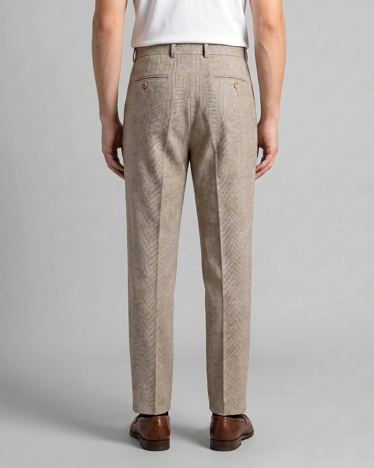 Men's Tailored Ankle-Length Trousers Beige Brown S–4XL - Valedrian — view 3
