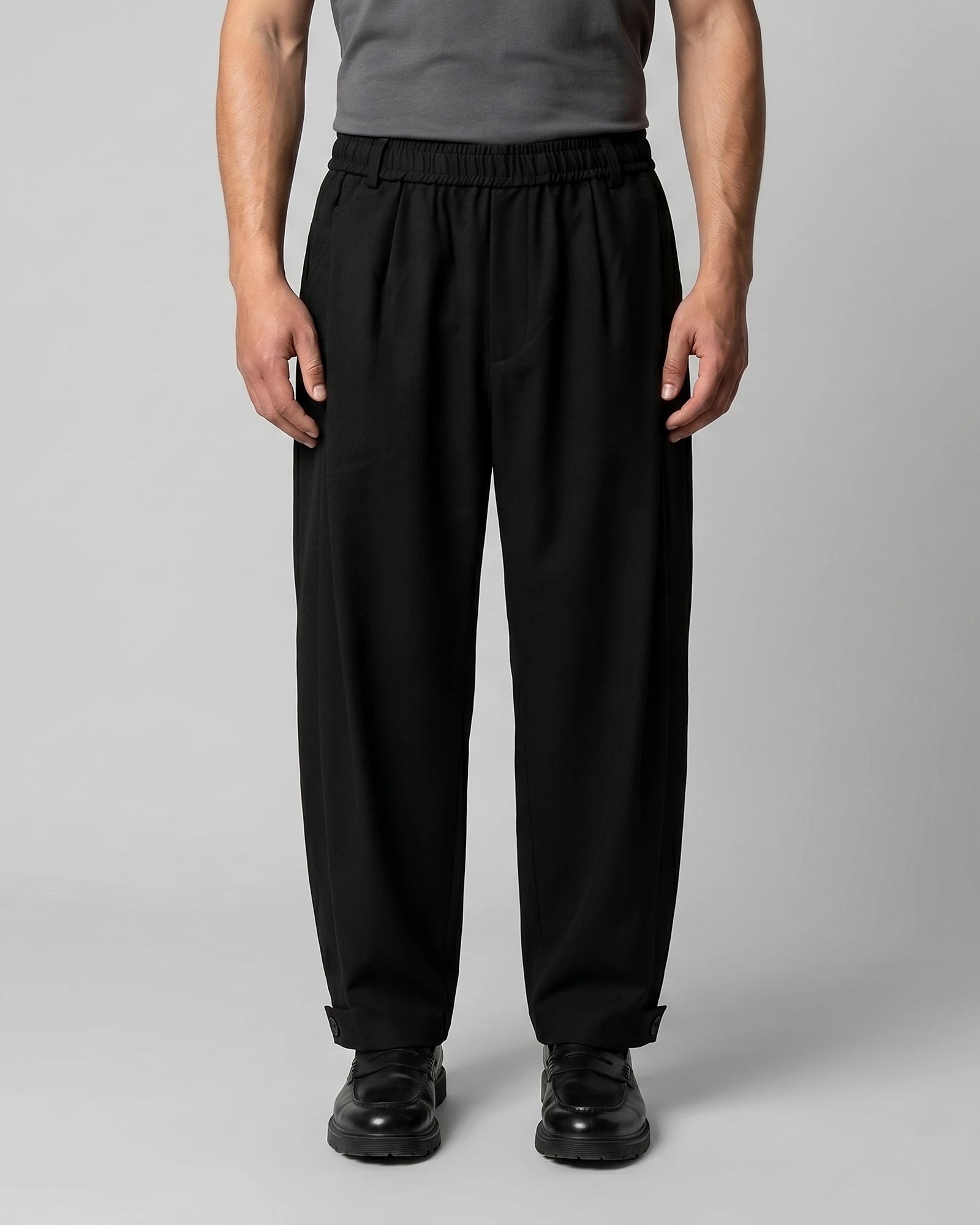 Men's Tapered Trousers Drawstring Waist Buttoned Cuffs – Valedrian — view 11