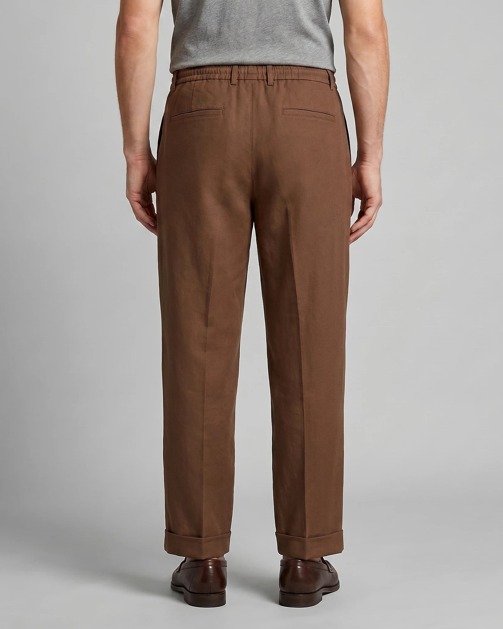Men's Tapered Trousers Drawstring Waist Buttoned Cuffs – Valedrian — view 18
