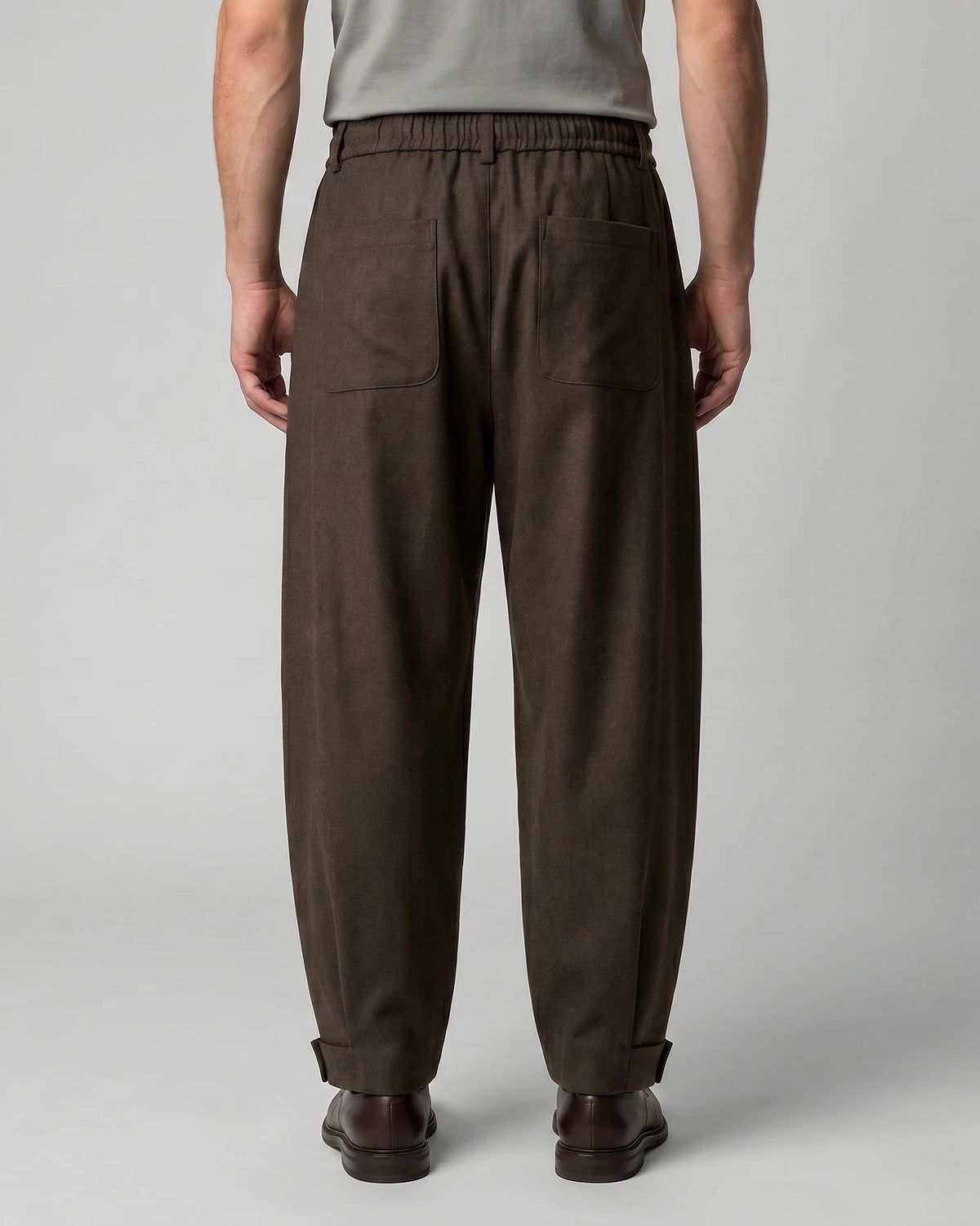 Men's Tapered Trousers Drawstring Waist Buttoned Cuffs – Valedrian — view 3