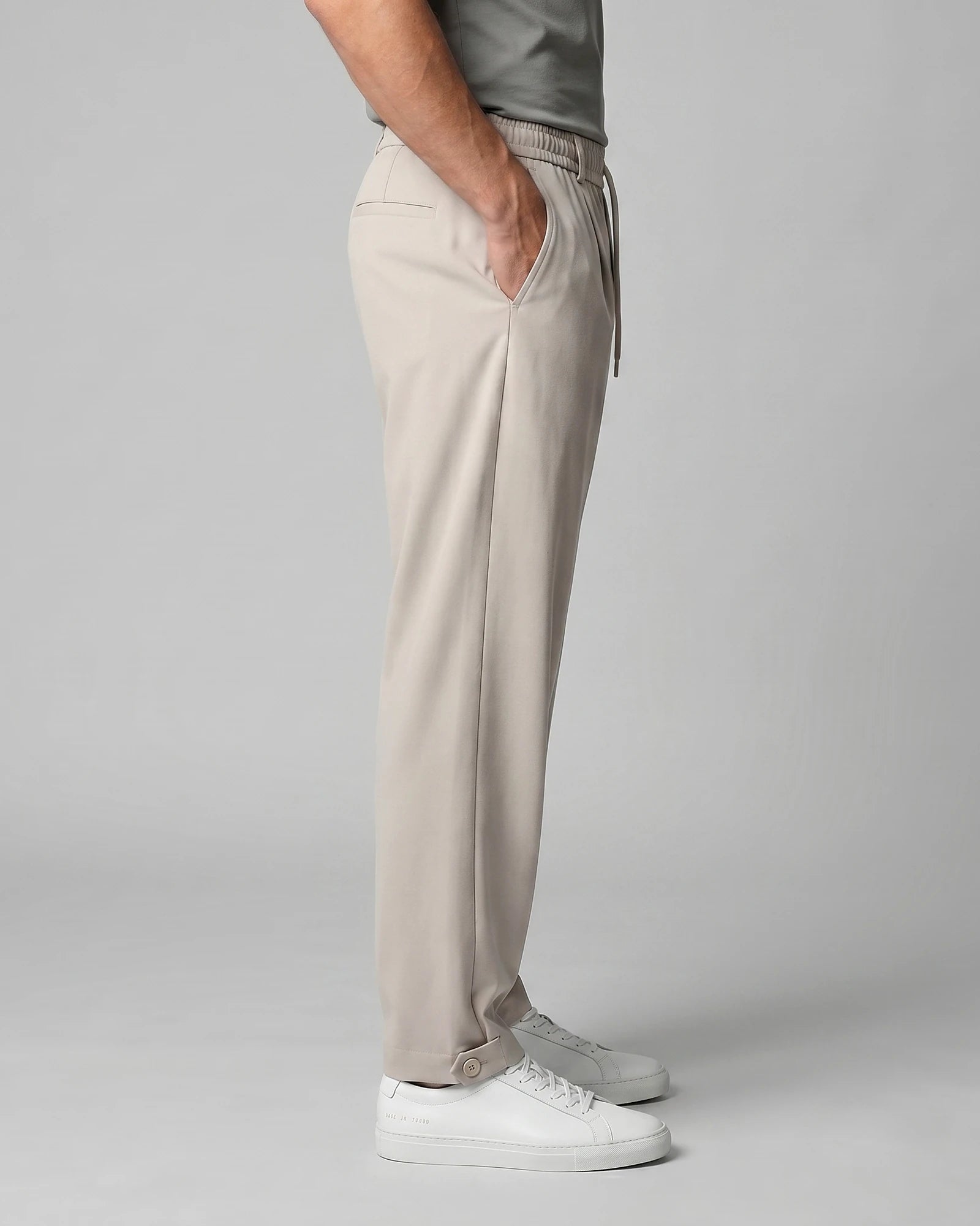 Men's Tapered Trousers Drawstring Waist Buttoned Cuffs – Valedrian — view 7