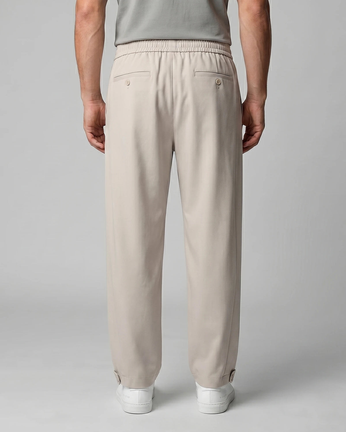 Men's Tapered Trousers Drawstring Waist Buttoned Cuffs – Valedrian — view 8