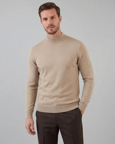 Men's Turtleneck Roll Neck Sweater Brown Navy Sizes S–XL – Valedrian — view 11