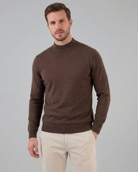 Men's Turtleneck Roll Neck Sweater Brown Navy Sizes S–XL – Valedrian — view 16