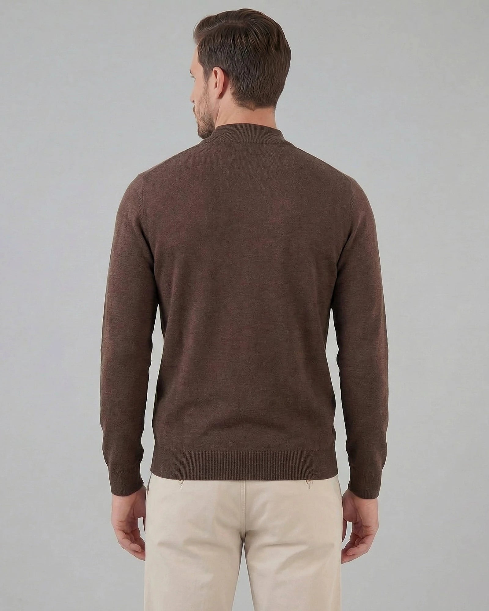 Men's Turtleneck Roll Neck Sweater Brown Navy Sizes S–XL – Valedrian — view 17