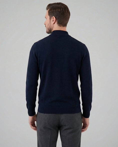 Men's Turtleneck Roll Neck Sweater Brown Navy Sizes S–XL – Valedrian — view 3
