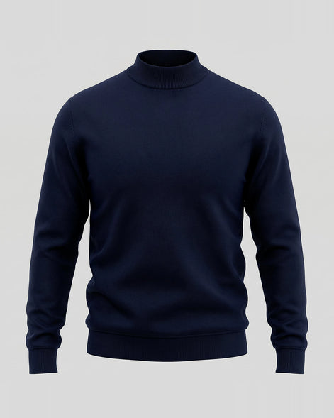 Men's Turtleneck Roll Neck Sweater Brown Navy Sizes S–XL – Valedrian — view 5