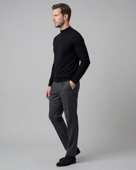 Men's Turtleneck Roll Neck Sweater Brown Navy Sizes S–XL – Valedrian — view 7