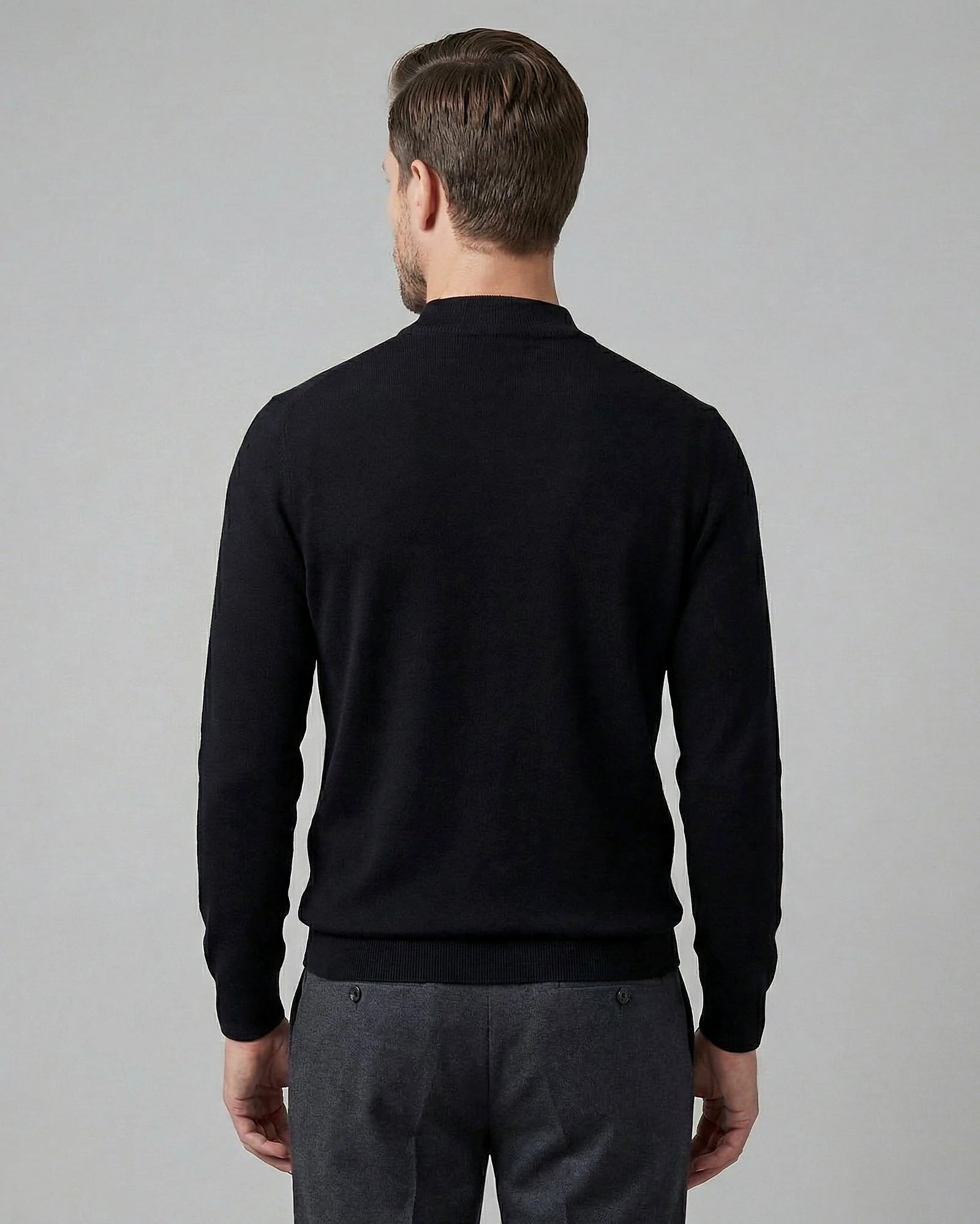 Men's Turtleneck Roll Neck Sweater Brown Navy Sizes S–XL – Valedrian — view 8