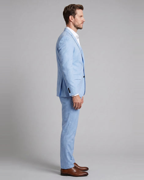 Men's Two Piece Suit Set Navy & Grey Slim Fit Blazer Trousers - Valedrian — view 12