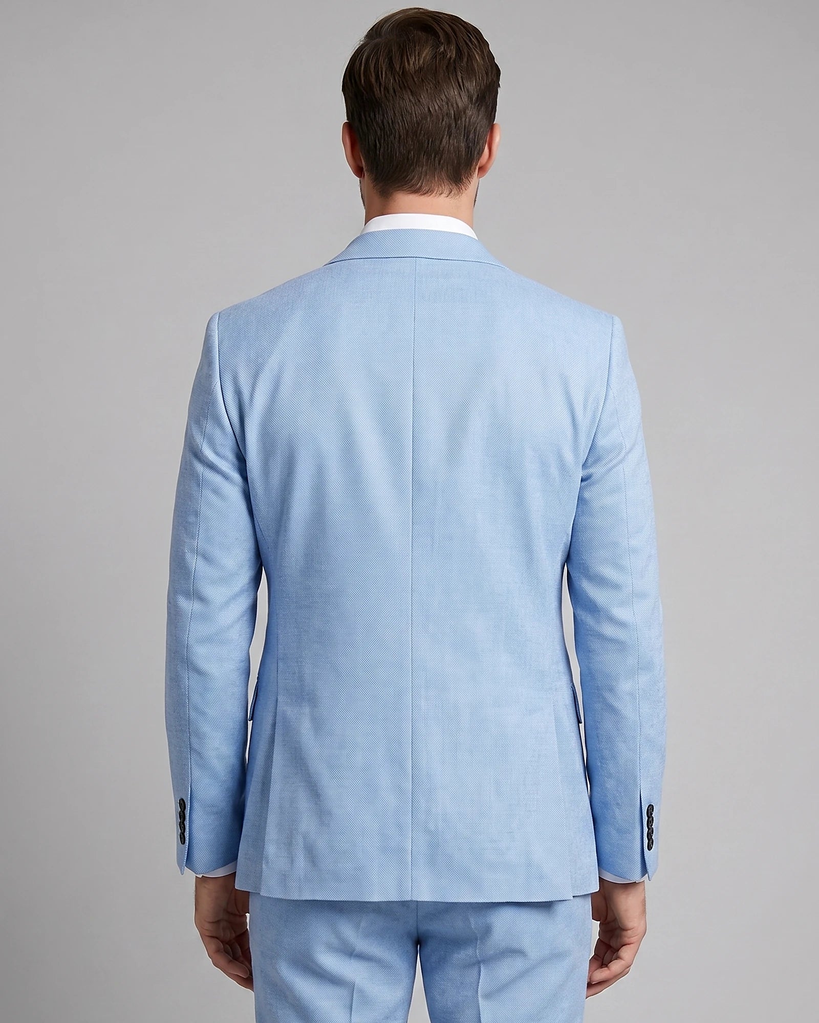 Men's Two Piece Suit Set Navy & Grey Slim Fit Blazer Trousers - Valedrian — view 13
