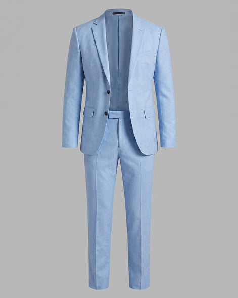 Men's Two Piece Suit Set Navy & Grey Slim Fit Blazer Trousers - Valedrian — view 16
