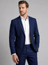 Men's Two Piece Suit Set Navy & Grey Slim Fit Blazer Trousers - Valedrian