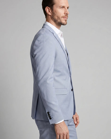 Men's Two Piece Suit Set Navy & Grey Slim Fit Blazer Trousers - Valedrian — view 22