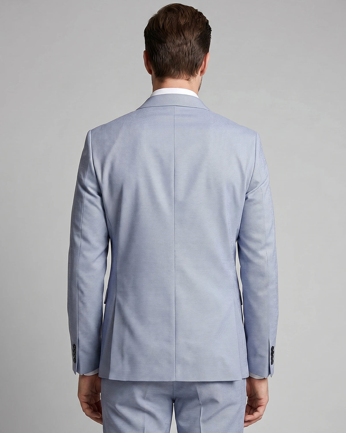Men's Two Piece Suit Set Navy & Grey Slim Fit Blazer Trousers - Valedrian — view 23