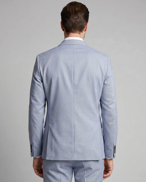 Men's Two Piece Suit Set Navy & Grey Slim Fit Blazer Trousers - Valedrian — view 23