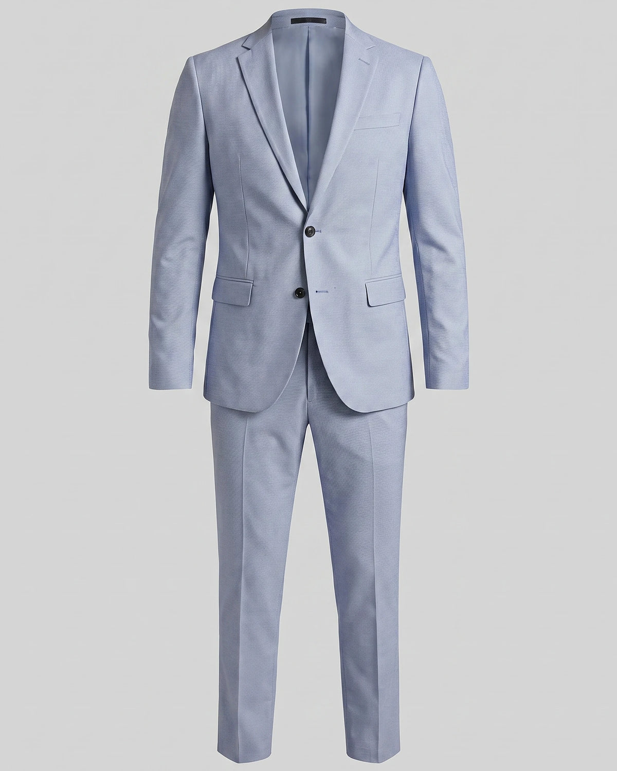 Men's Two Piece Suit Set Navy & Grey Slim Fit Blazer Trousers - Valedrian — view 25