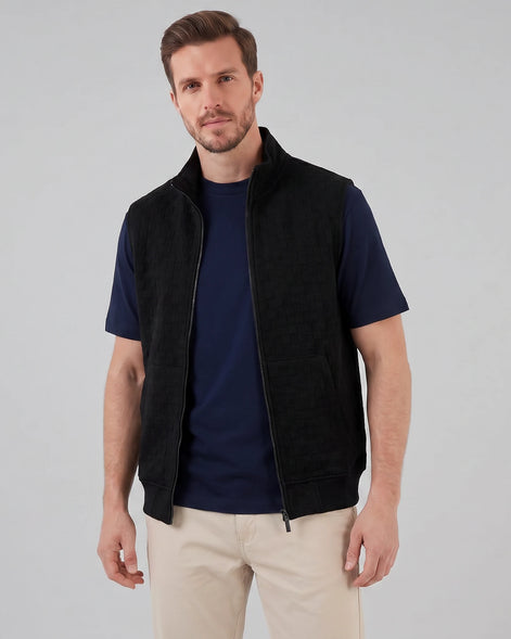 Men's Utility Zip Vest Stand-Up Collar Deep Pockets Khaki Brown - Valedrian — view 16