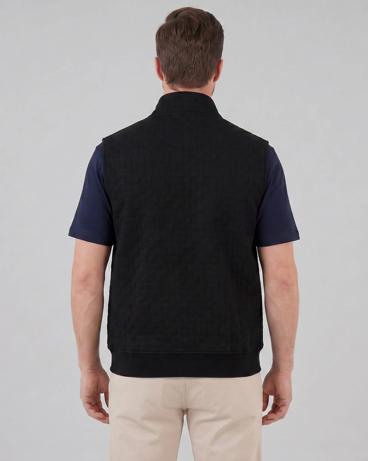 Men's Utility Zip Vest Stand-Up Collar Deep Pockets Khaki Brown - Valedrian — view 18