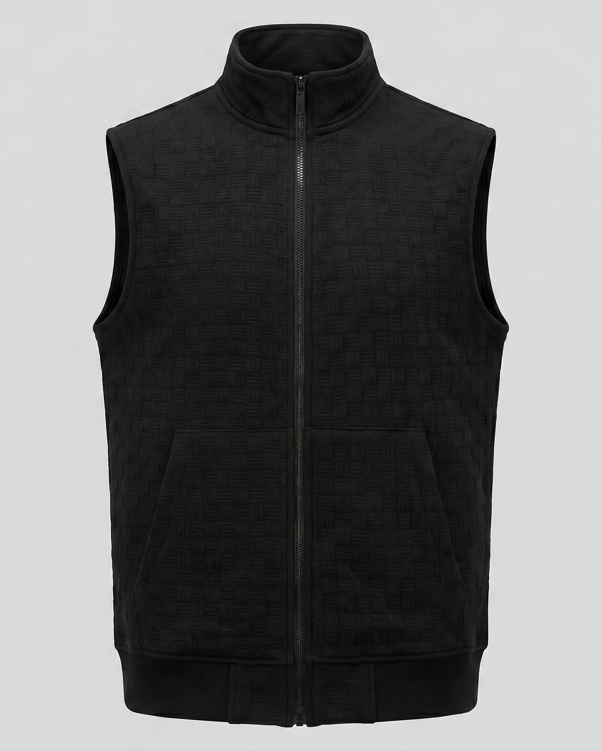 Men's Utility Zip Vest Stand-Up Collar Deep Pockets Khaki Brown - Valedrian — view 20