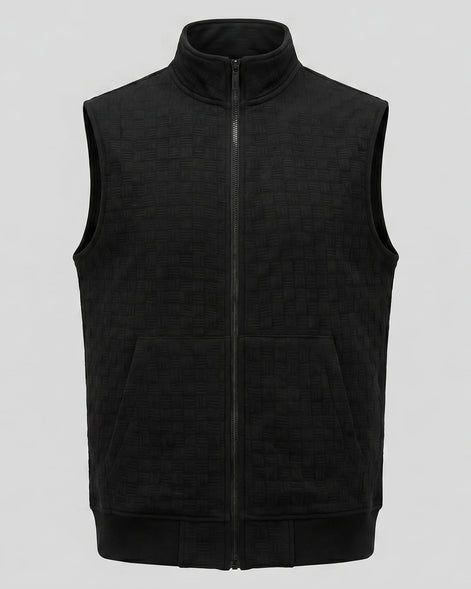 Men's Utility Zip Vest Stand-Up Collar Deep Pockets Khaki Brown - Valedrian — view 20