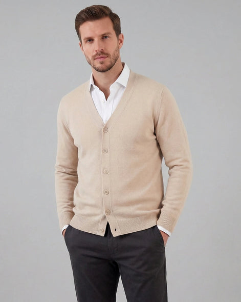 Men's V-Neck Button-Up Cardigan Grey Black Sizes M–3XL – Valedrian — view 10