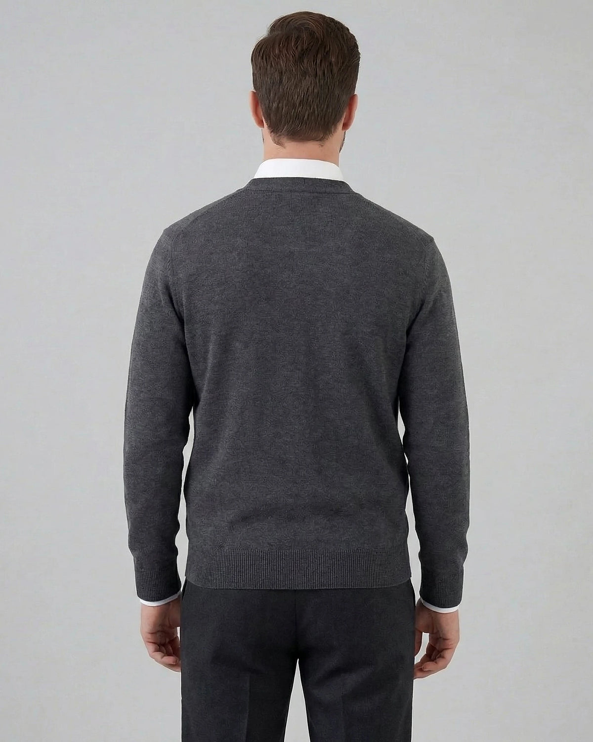Men's V-Neck Button-Up Cardigan Grey Black Sizes M–3XL – Valedrian — view 17