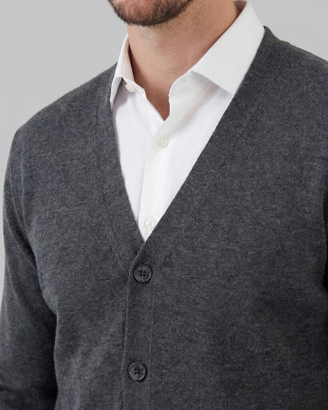 Men's V-Neck Button-Up Cardigan Grey Black Sizes M–3XL – Valedrian — view 18
