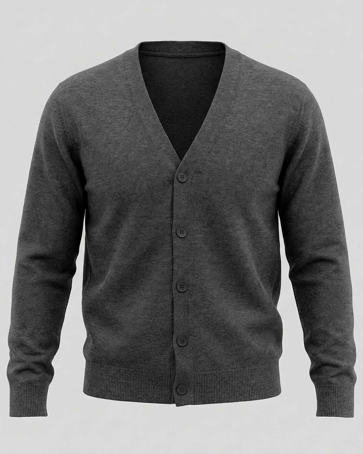 Men's V-Neck Button-Up Cardigan Grey Black Sizes M–3XL – Valedrian — view 19